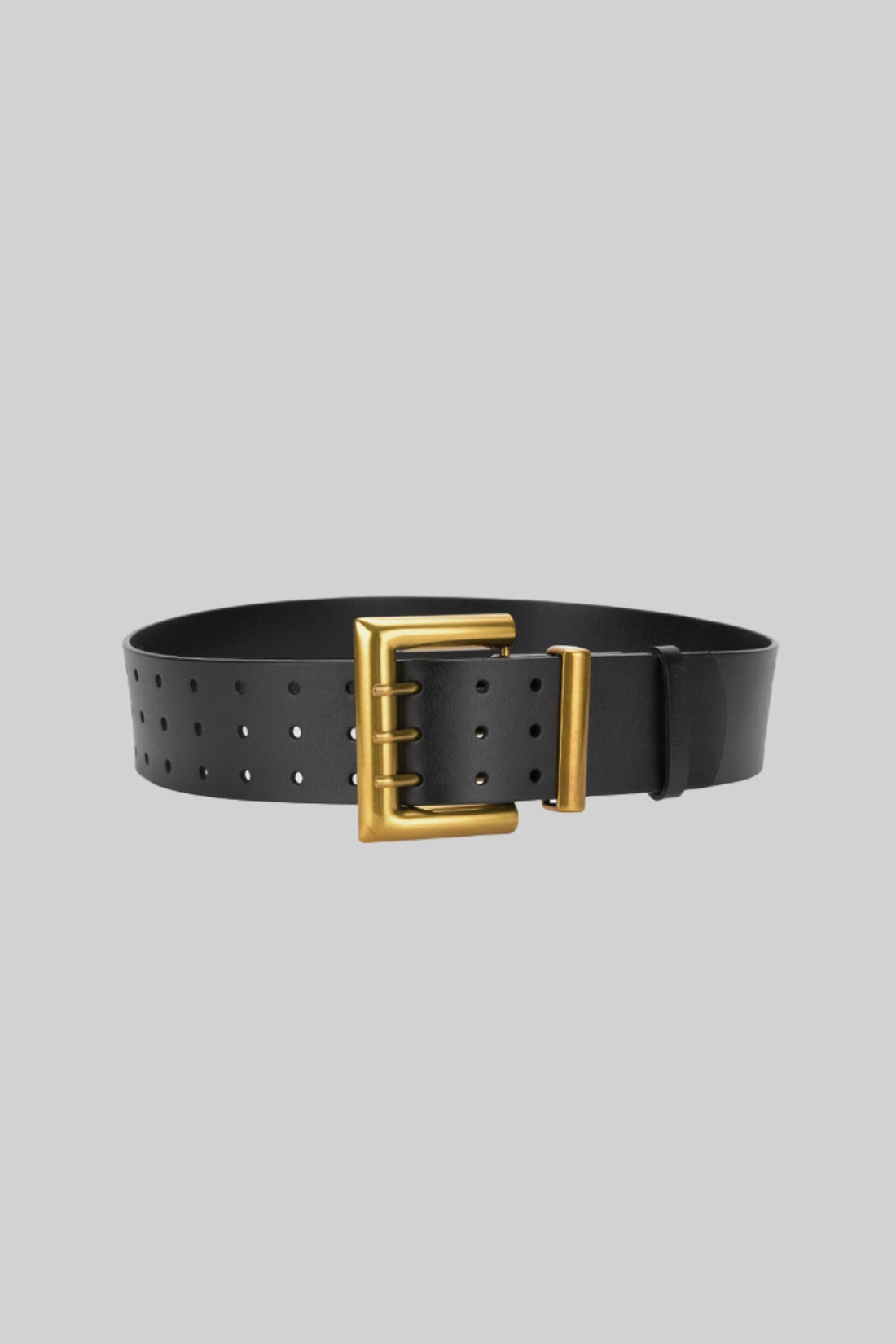 Wide Leather Belt - Black