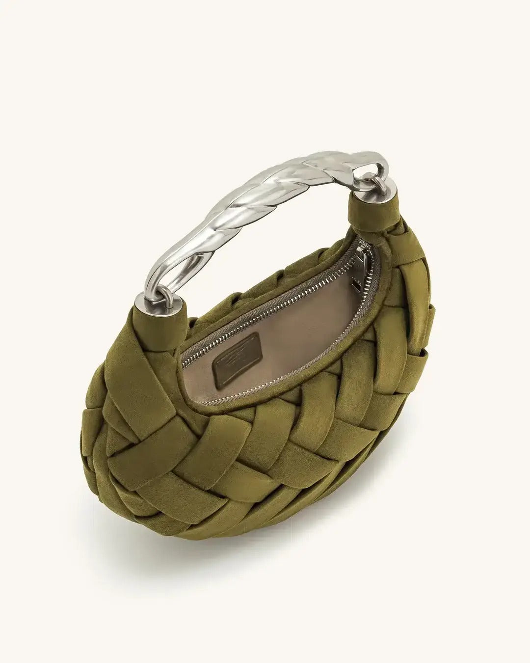 Orla Woven Handbag - Dark Olive Green