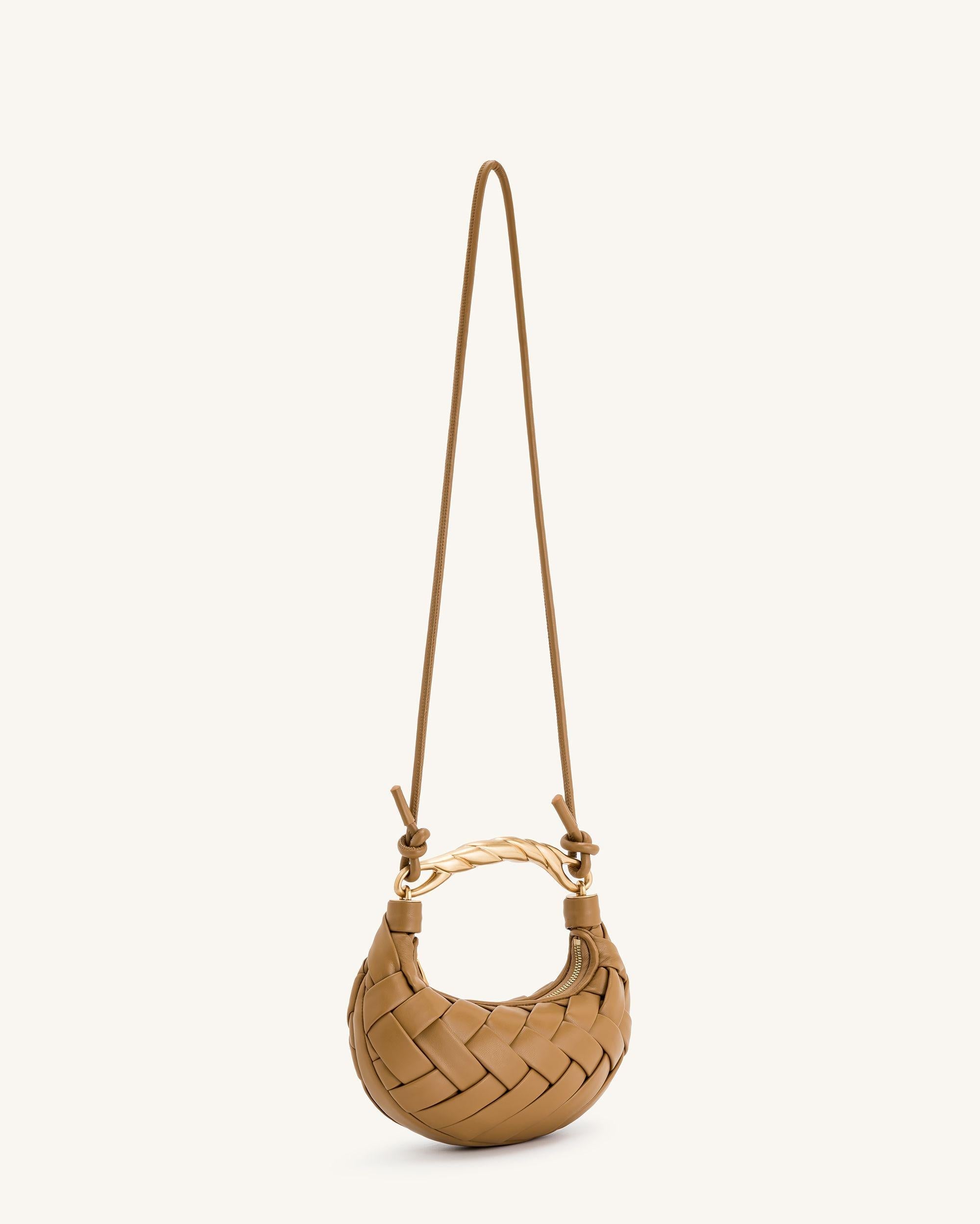 Orla Woven Shoulder Bag - Brown