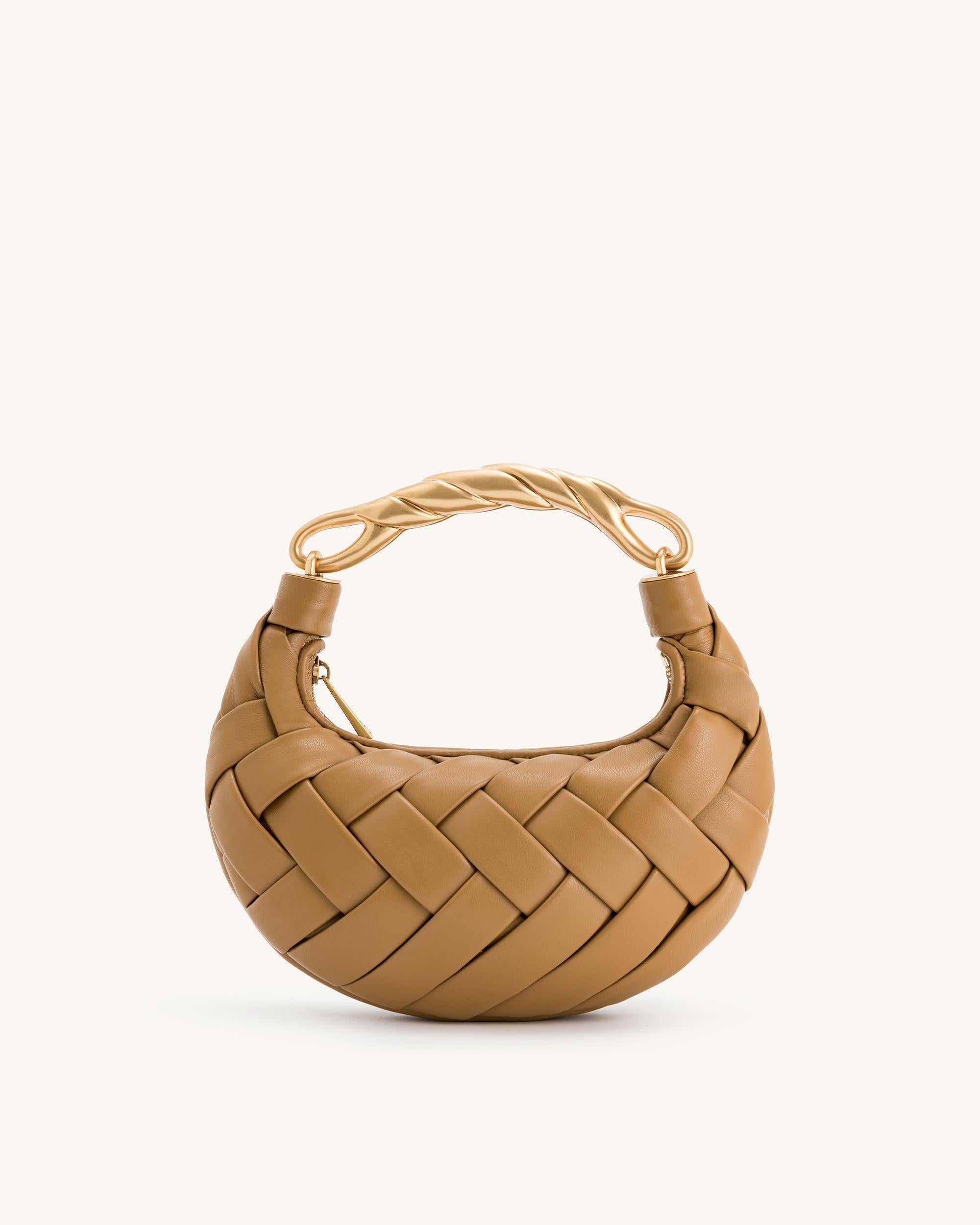 Orla Woven Shoulder Bag - Brown