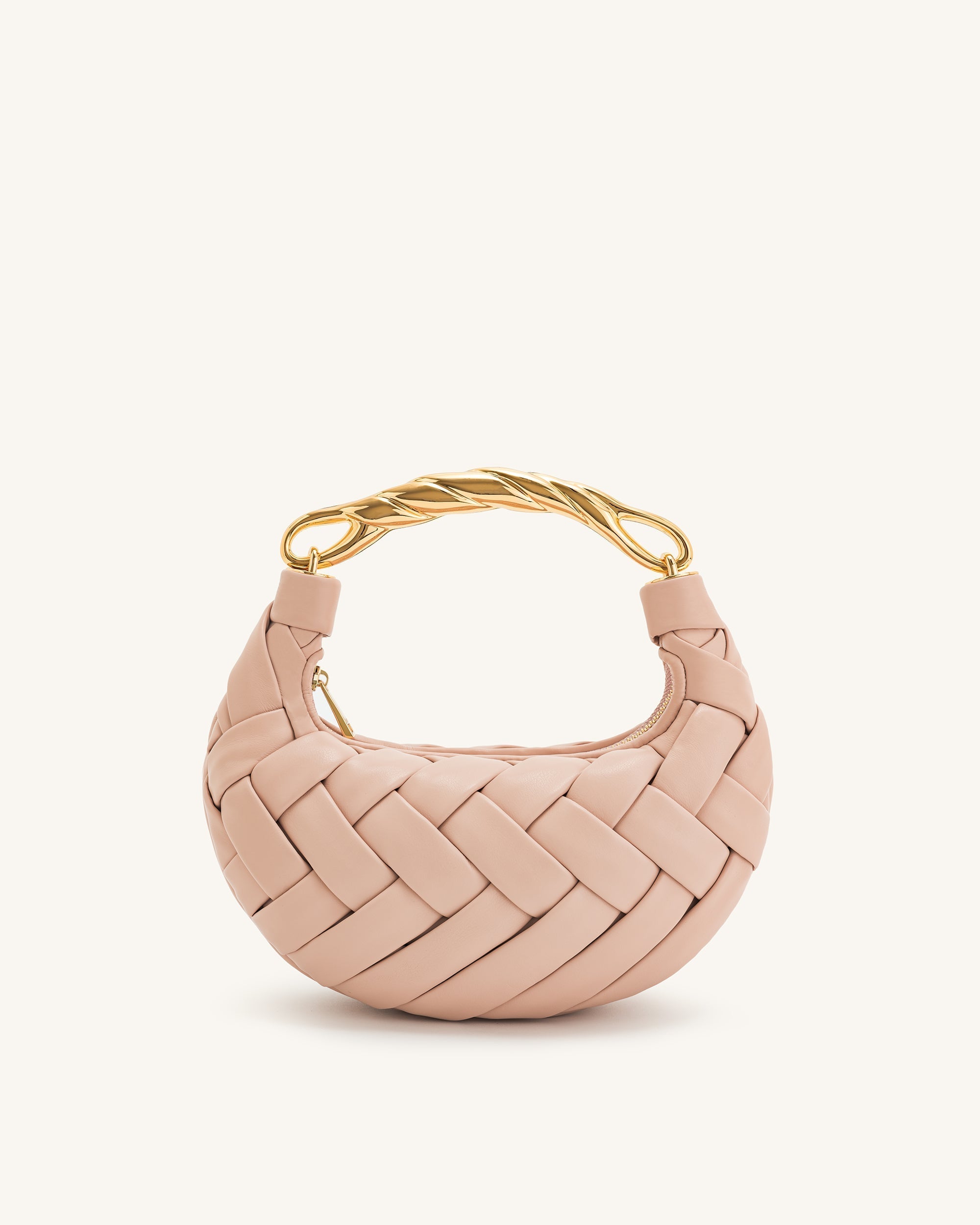 Orla Woven Handbag - Blush Beige