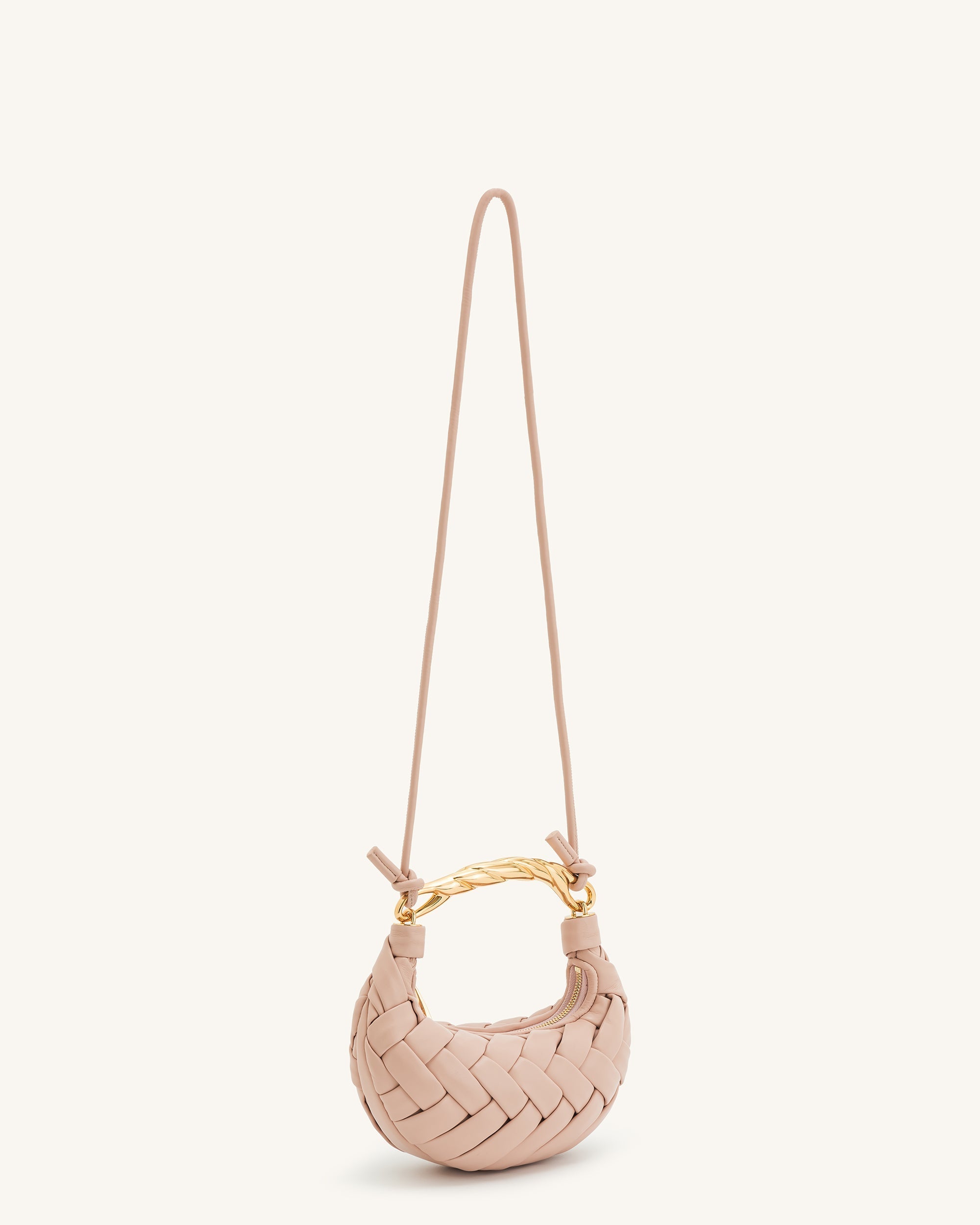 Orla Woven Handbag - Blush Beige