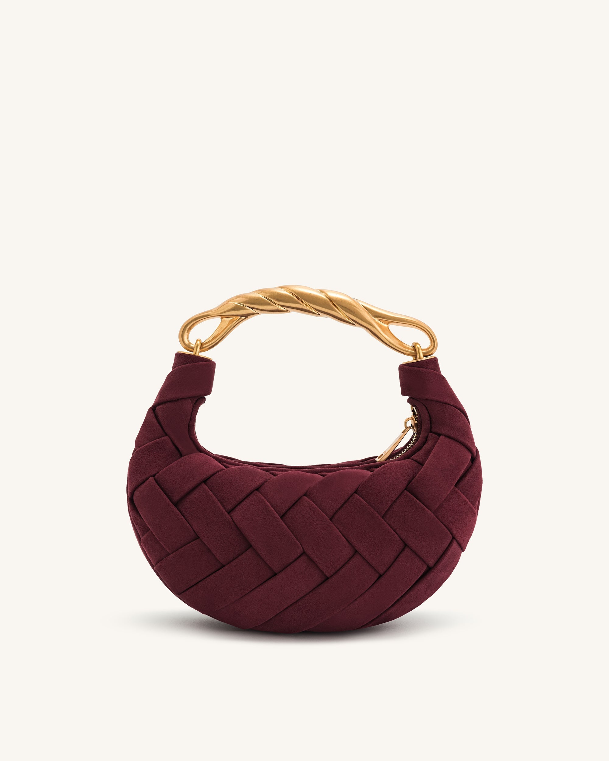 Orla Woven Handbag - Claret Red