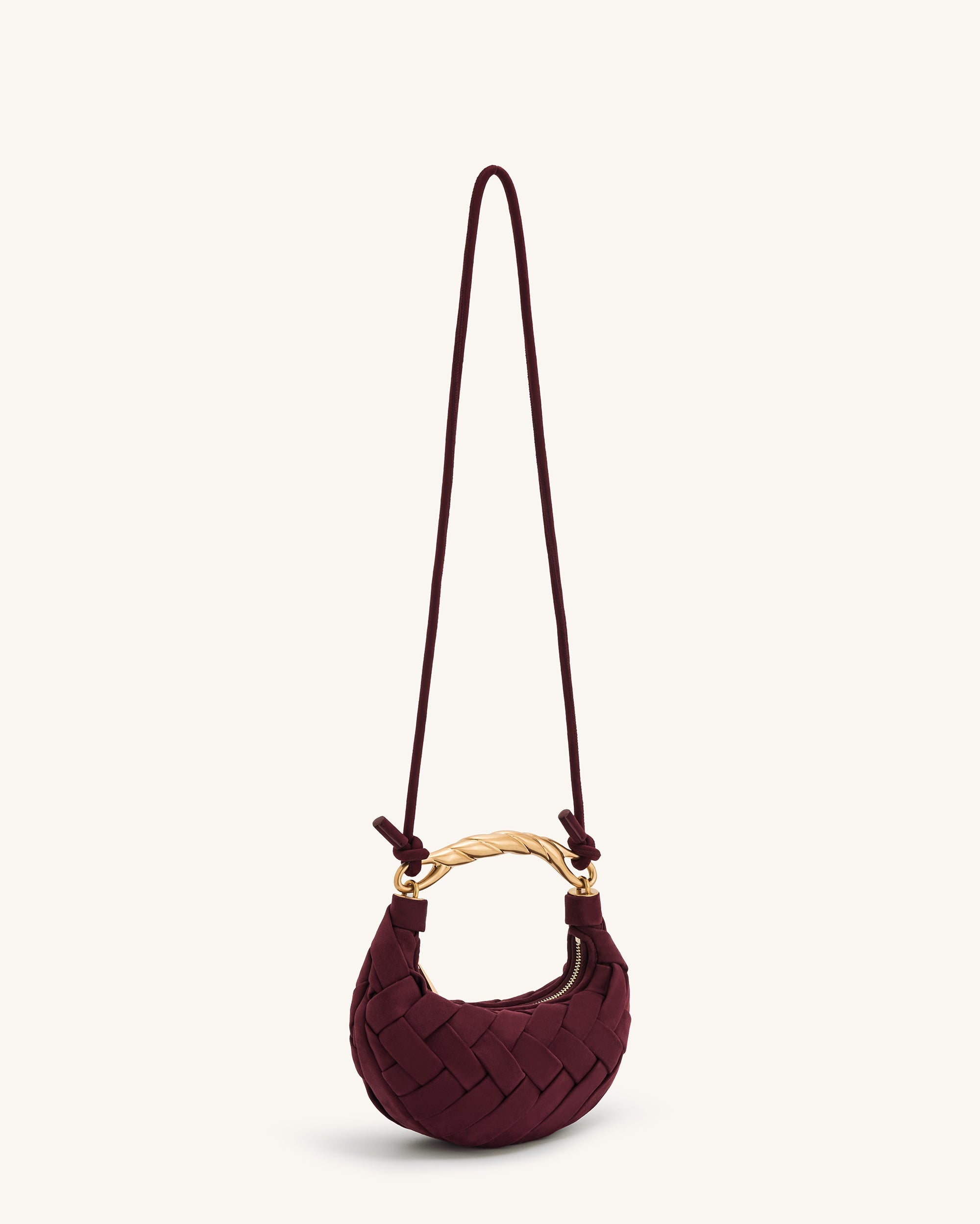 Orla Woven Handbag - Claret Red