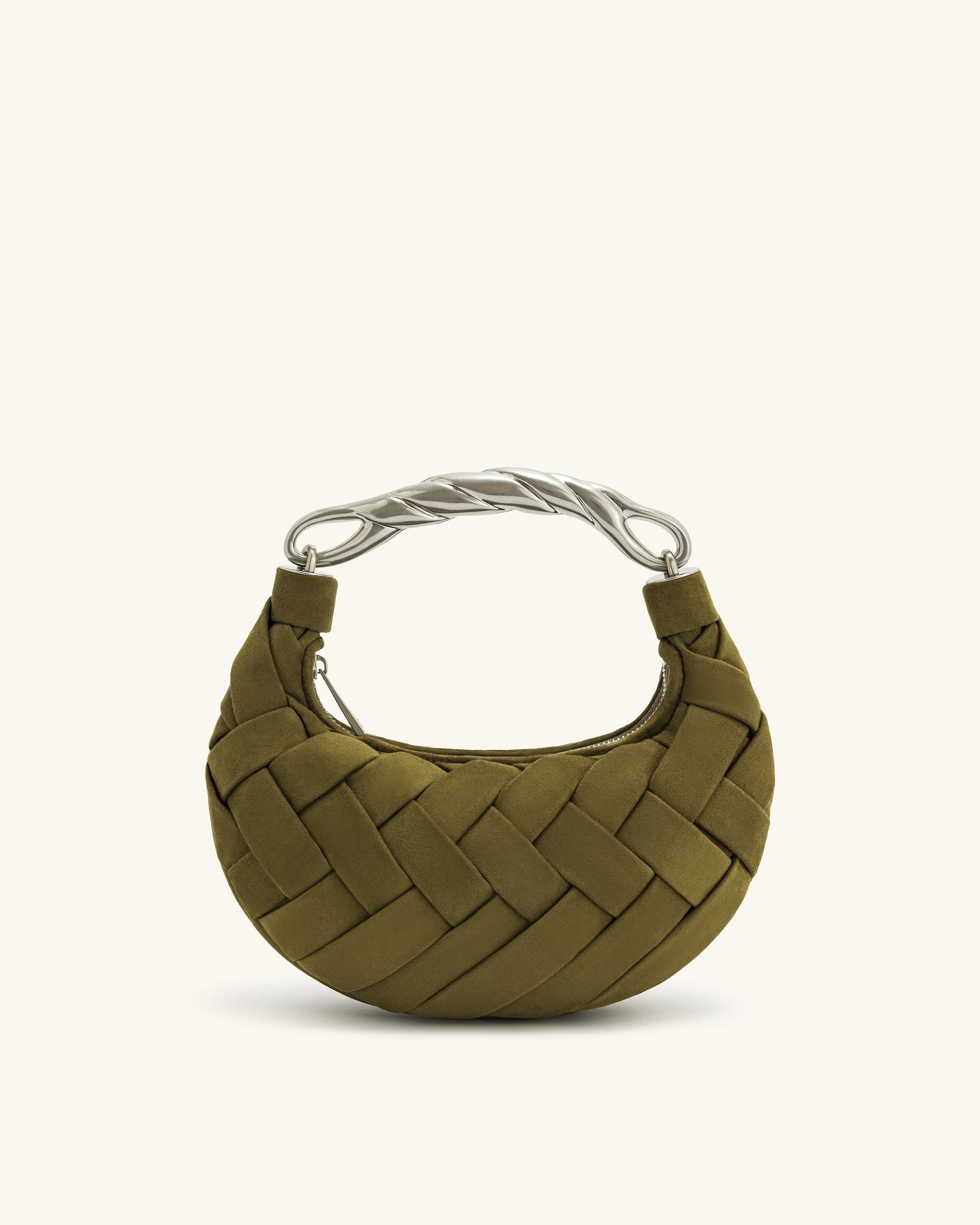 Orla Woven Handbag - Dark Olive Green