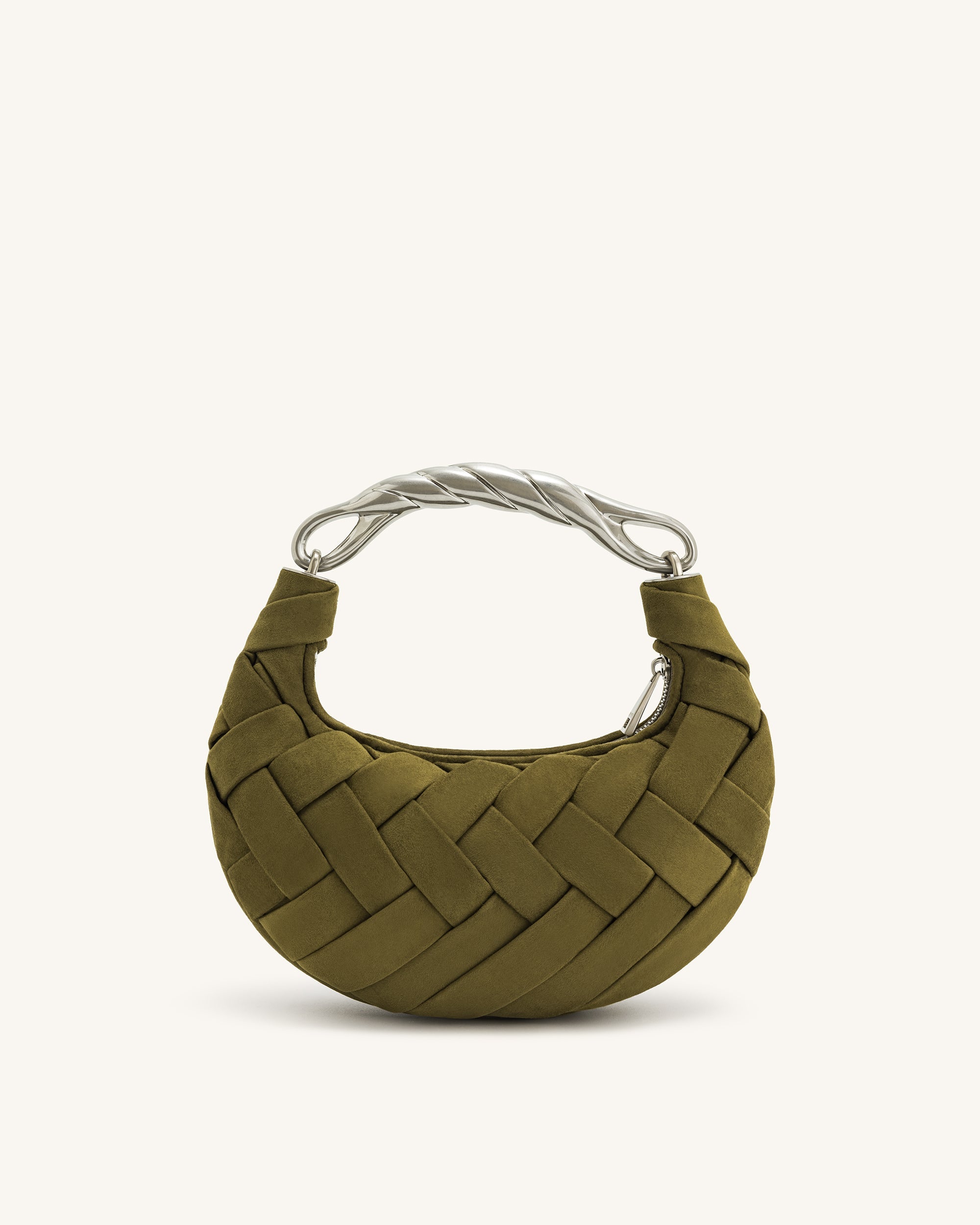 Orla Woven Handbag - Dark Olive Green