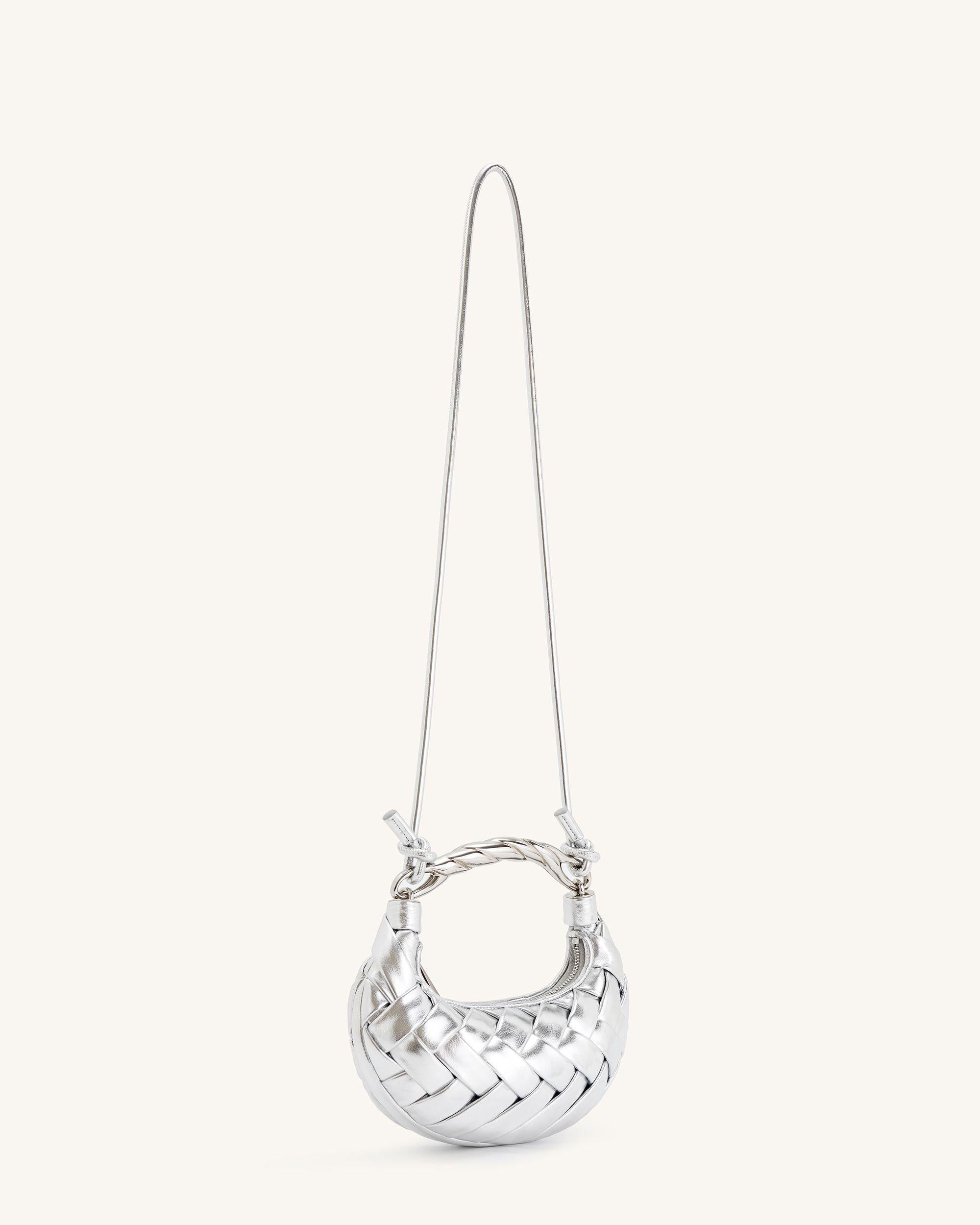 Orla Woven Shoulder Bag - Silver