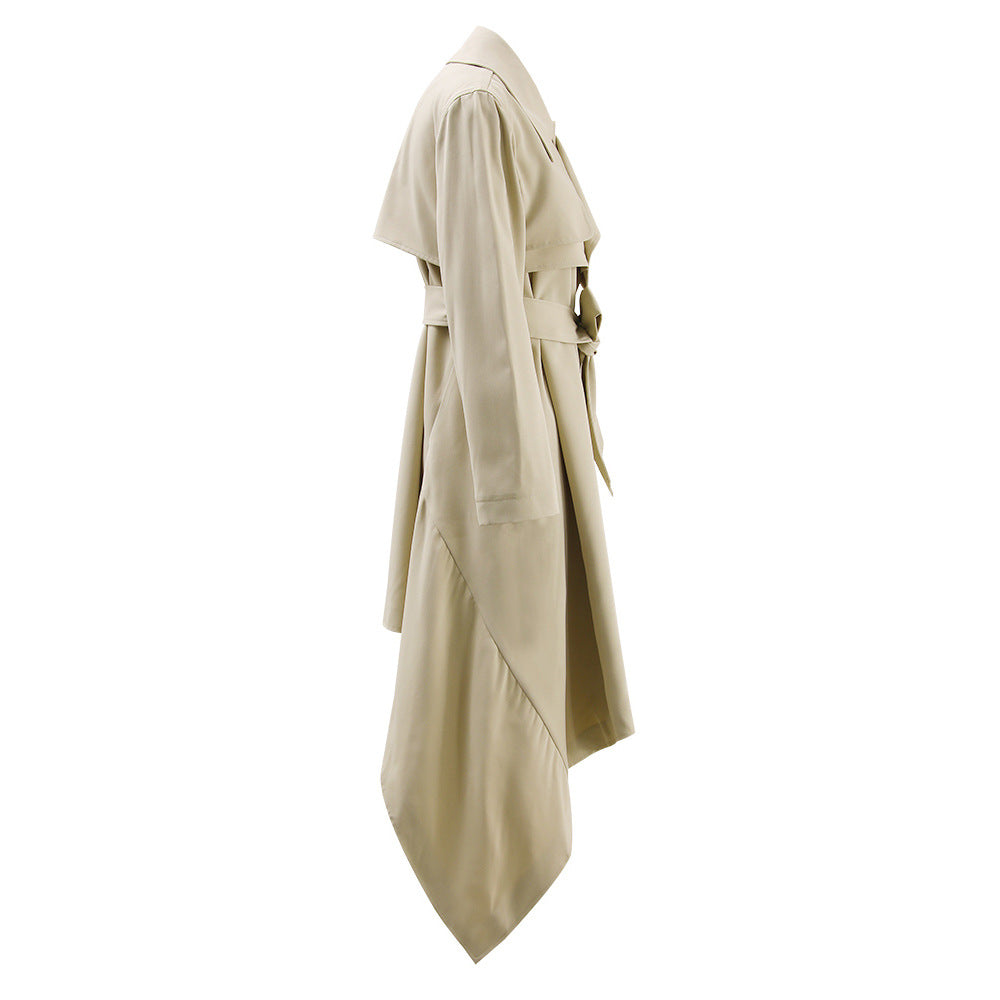 Gisèle® khaki asymmetric-hem trench coat