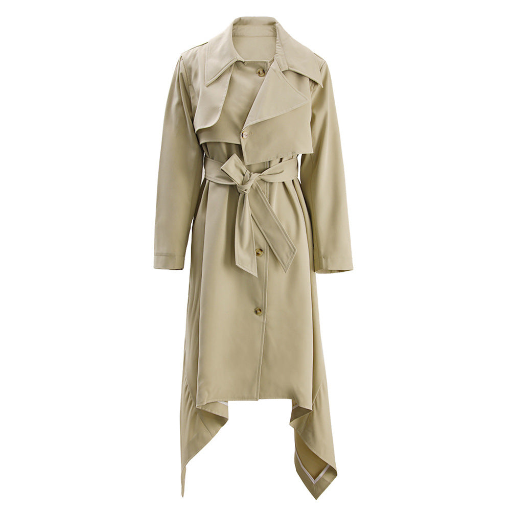 Gisèle® khaki asymmetric-hem trench coat