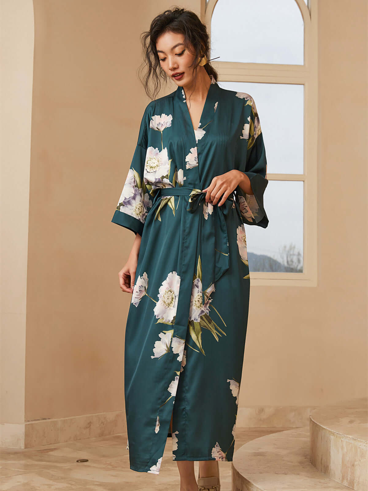 Blooming Anemone Kimono Robe