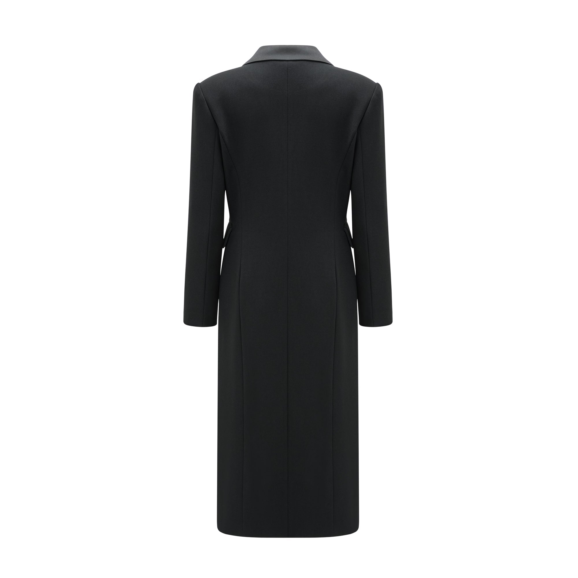 Eithne® black double-breasted long coat